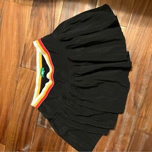 Dip Girls Pleated Skirt Black Retro Stripe Waist Size 6–7